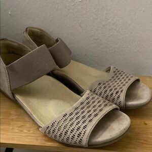 Earth beige suede sandals